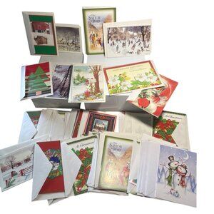 Christmas Greeting Cards With Envelopes Assorted Made in Canada Set of 50